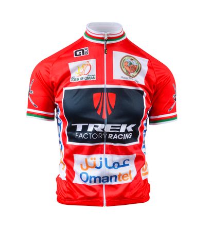 null Fabian Cancellara. Red leader's jersey with the Trek Factory Racing team in...