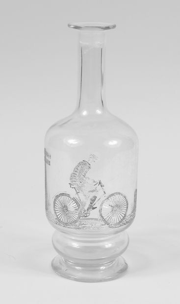 null Glass decanter commemorating the victory of Charles Terront in the 1st Paris-Brest-Paris...