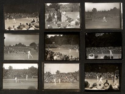 null Set of 70 press photos from the 20s with Tilden, Lacoste, Hunter, Borotra, Perry...