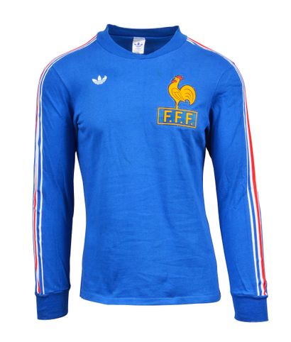 null Jersey n°11 of the French youth team worn during the 1976-1977 international...