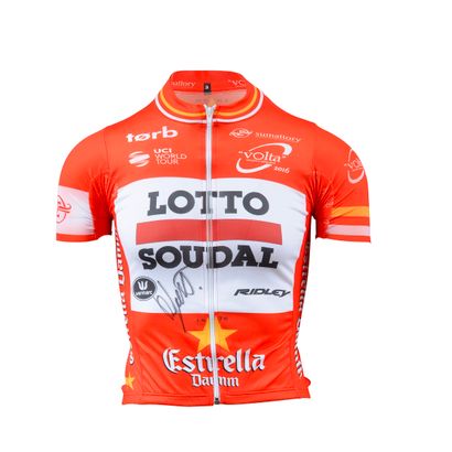 null Thomas de Gendt. Jersey worn with the Lotto-Soudal team in the 2016 Tour of...