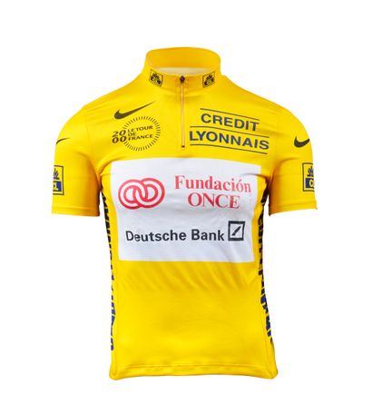 null Laurent Jalabert. Yellow jersey worn in the 2000 Tour de France with the Once-Deutsche...