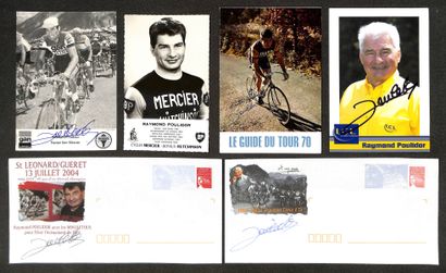 null Raymond Poulidor. Set of 60 postcards, photos, advertising documents, envelopes...