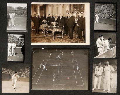 null Set of 70 press photos from the 20s with Tilden, Lacoste, Hunter, Borotra, Perry...