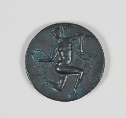 null Médaille officielle de participant. En bronze coulé par E. Greco. Diamètre ...