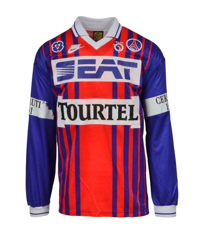 null Xavier Gravelaine. Paris Saint-Germain jersey n°14 worn against Olympique de...