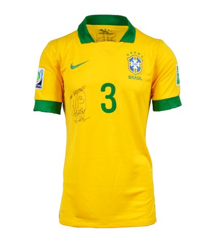 null Thiago Silva. Maillot n°3 de l'équipe du Brésil porté lors de la Coupe des Confédérations...