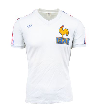 null Jersey n°7 of the French youth team worn during the 1978-1979 international...
