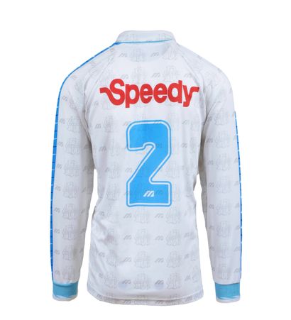 null Hamada Jambay. Olympique de Marseille n°2 jersey worn during the 1995-1996 French...