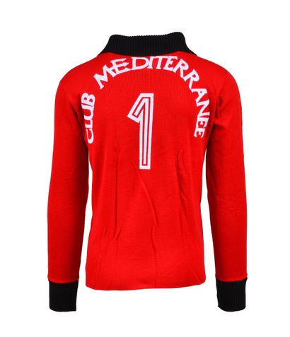null Pierrick Hiard. Red and black SEC Bastia goalkeeper jersey worn during the 1978-1979...