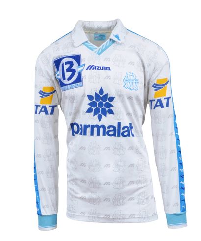 null Hamada Jambay. Olympique de Marseille n°2 jersey worn during the 1995-1996 French...