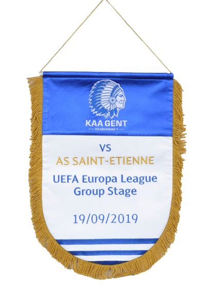null Official pennant for the UEFA Europa League match between Gent and AS Saint-Étienne...