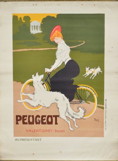 Hans Thor (XIXè-XXè). Affiche «Peugeot» Valentigney-Doubs. Imprimerie G. Elleaume-Paris....