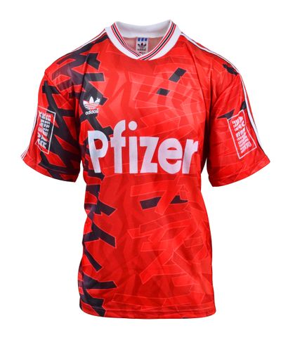 null Jersey n°16 of Stade Rennais worn during the 1992-1993 season of the French...