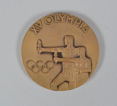 null Médaille officielle de participant. En bronze par K. Räsänen. Diamètre 54 mm....