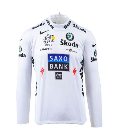 null Andy Schleck. White jersey of best young rider worn on the podium of the Tour...