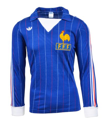 null Jersey n°2 of the French youth team worn during the 1981-1982 international...