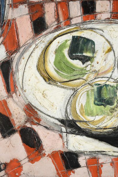 Claude VENARD (1913 -1999) 
Nature morte aux huîtres.
Huile sur toile.
46 x 55 c...