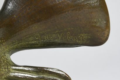 G de VIBRAYE (XIXe XXe siècle). 
G de VIBRAYE (19th - 20th century).

Exotic fish.

Bronze...
