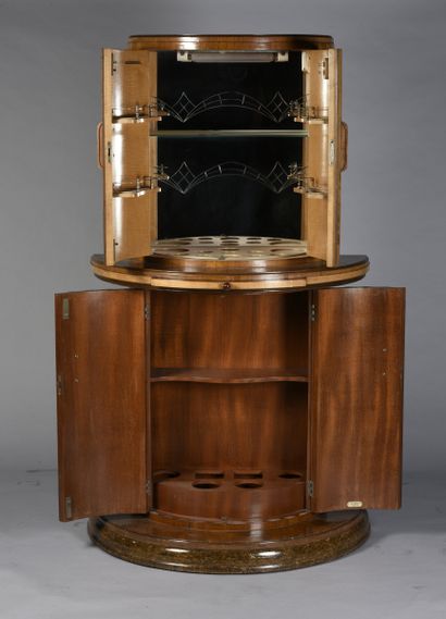 M.P DAVIS 17, Kingsland RD, London E.2. 
Cocktail Cabinet, in walnut and walnut veneer...