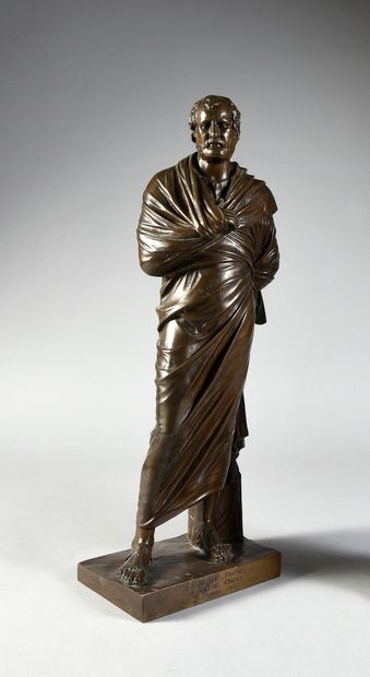 Ferdinand BARBEDIENNE (1810 - 1892) Fondeur. 
Socrate.
Epreuve en bronze patiné,...