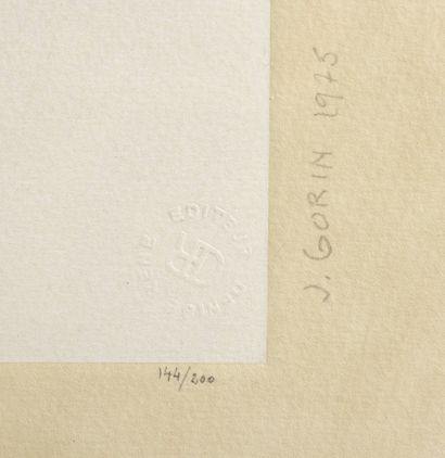 Jean GORIN (1899 - 1981) 
Abstraction géométrique.
Signée et datée 1975, n°144/200.
Cachet...