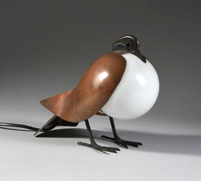 François-Xavier LALANNE (1927 - 2008) 
Lampe pigeon.
Modèle créé en 1991, édition...