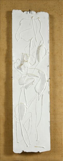 Raymond Veysset (1913-1967) 
Composition, plasterboard. 
70 x 18 cm.