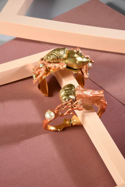 Robert Goossens pour Christian Dior - «Dune» - (1989) 
Two prototype bracelets in...