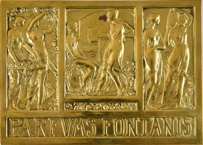 Fontanis - (1919) 
Advertising plate in stamped brass in the form of a rectangular...