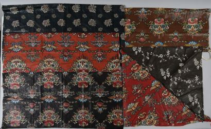 null . Set of fichus, in chintz, Alsace, first half of the 19th century, printed...