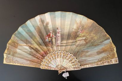 null The letter, circa 1890

Folded fan, the double sheet of skin painted in the...