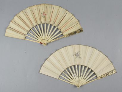 null Two fans, circa 1780

One, the skin leaf, mounted in English style, and painted...