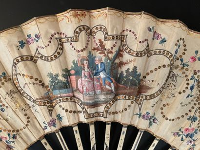 null Two fans, circa 1780

One, the silk leaf painted with a couple in a central...