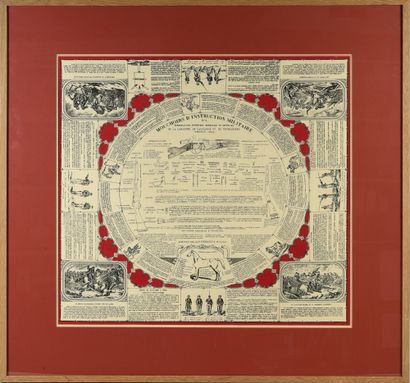 null . Suite of six handkerchiefs of military instructions, re-edition after the...