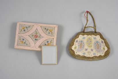 null . Two embroidered evening clutches, circa 1920-1930, backgrounds mainly embroidered...