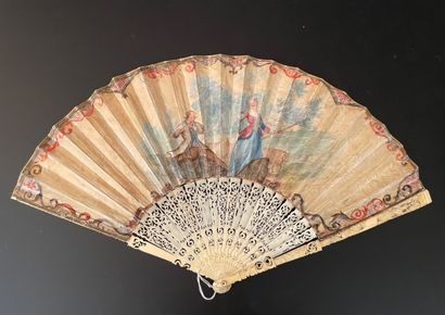 null The Card Players, ca. 1730

Folded fan, the double sheet of painted skin of...