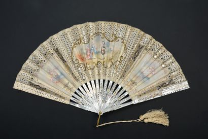 null The gallant gentleman, circa 1920

Folded fan, the silk leaf embroidered with...