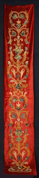 null . Rising border in appliqué embroidery, composite work, early 20th century,...