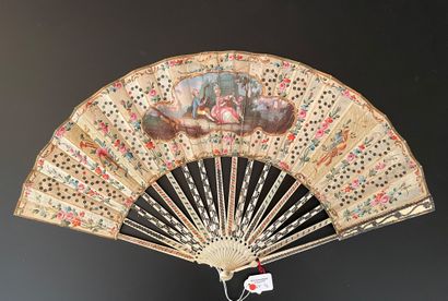 null Two fans, circa 1780

One, the silk leaf painted with a musical entertainment...