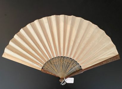 null 
Two fans, circa 1890-1900





The first one, the cream silk leaf enhanced...