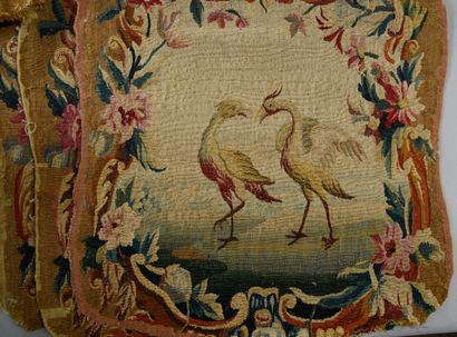 null . Set of ten tapestry seat covers from a salon, Louis XV period, seats and backs...