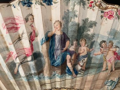  The Loves of Diana and the Shepherd Endymion, ca. 1750 
Folded fan, the leaf mounted...