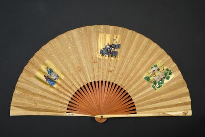null Vie nippone, Japon, XIXe siècle

Éventail plié, la feuille double en soie à...