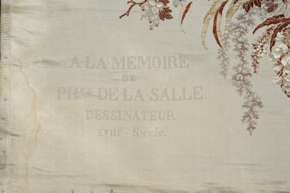 null . In memory of Philippe de Lasalle, 18th century draftsman, woven portrait,...
