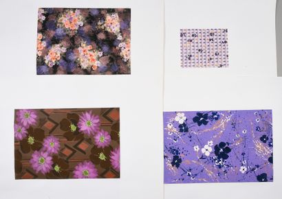 null . Set of models of fabrics for fashion, circa 1970-1980, gouache and ink on...