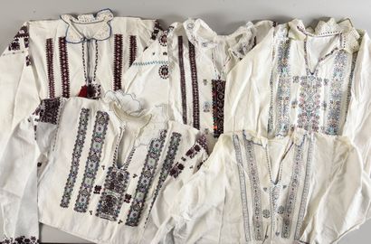 . Set of five embroidered bodices, Balkans,...