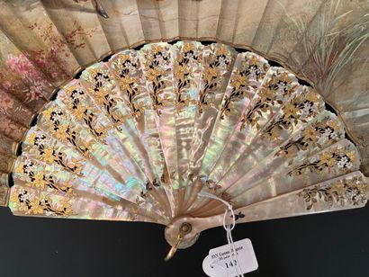null The letter, circa 1890

Folded fan, the double sheet of skin painted in the...