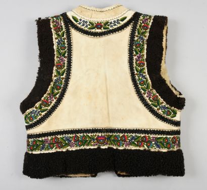 null . Embroidered ceremonial waistcoat, Central Europe, early 20th century, astrakhan...