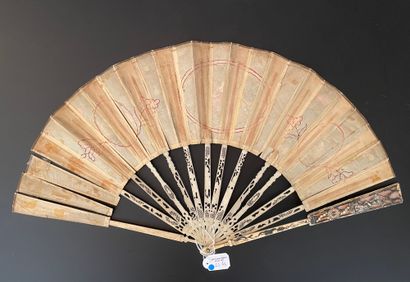 null Two fans, circa 1780

One, the leaf of a young woman spinning wool and courted...